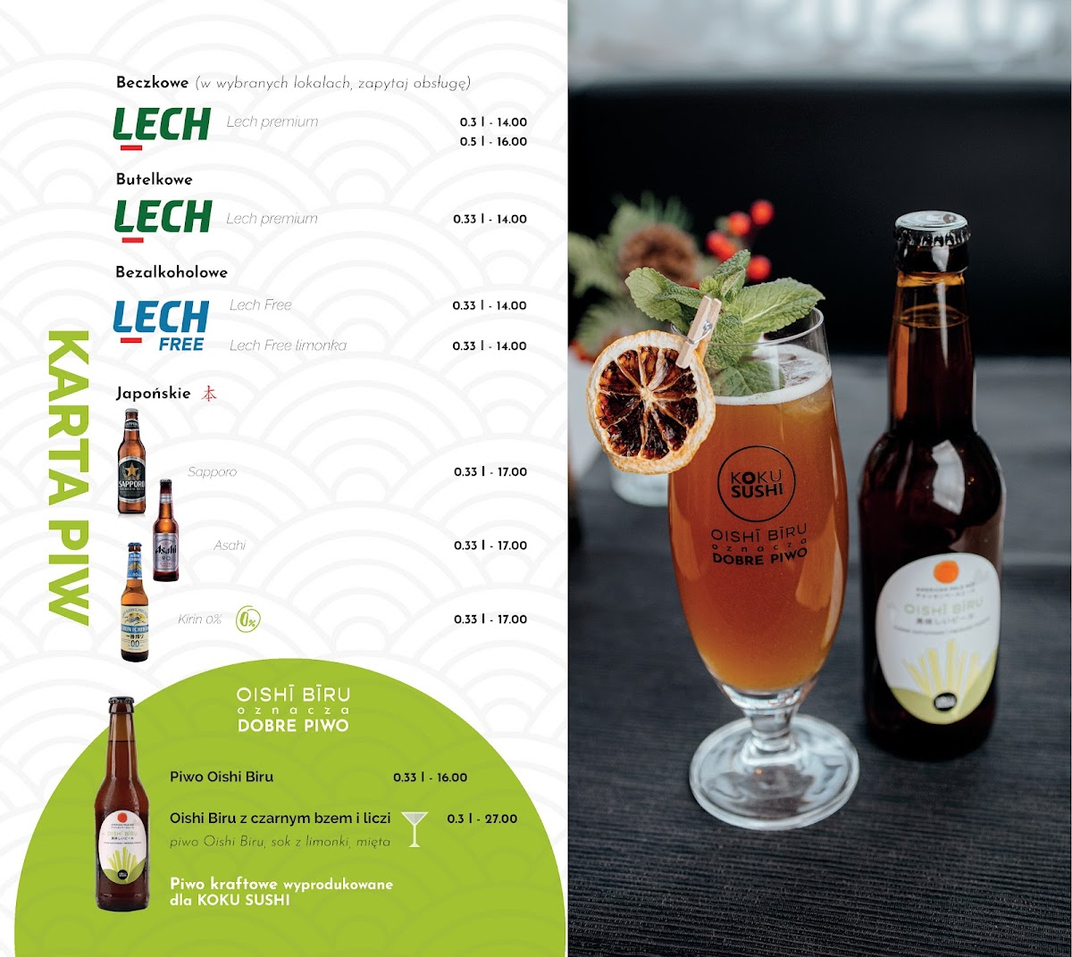 Menu Koku Sushi Białystok - Restauracja Koku Sushi Ul. Kilińskiego 7/1-7