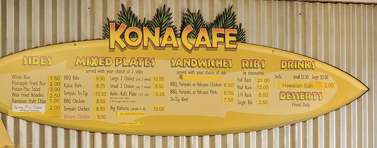 Menu Kona Cafe Hawaiian Barbeque And Catering-3