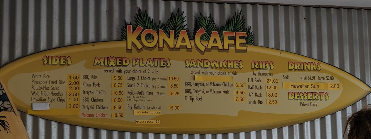 Menu Kona Cafe Hawaiian Barbeque And Catering-5