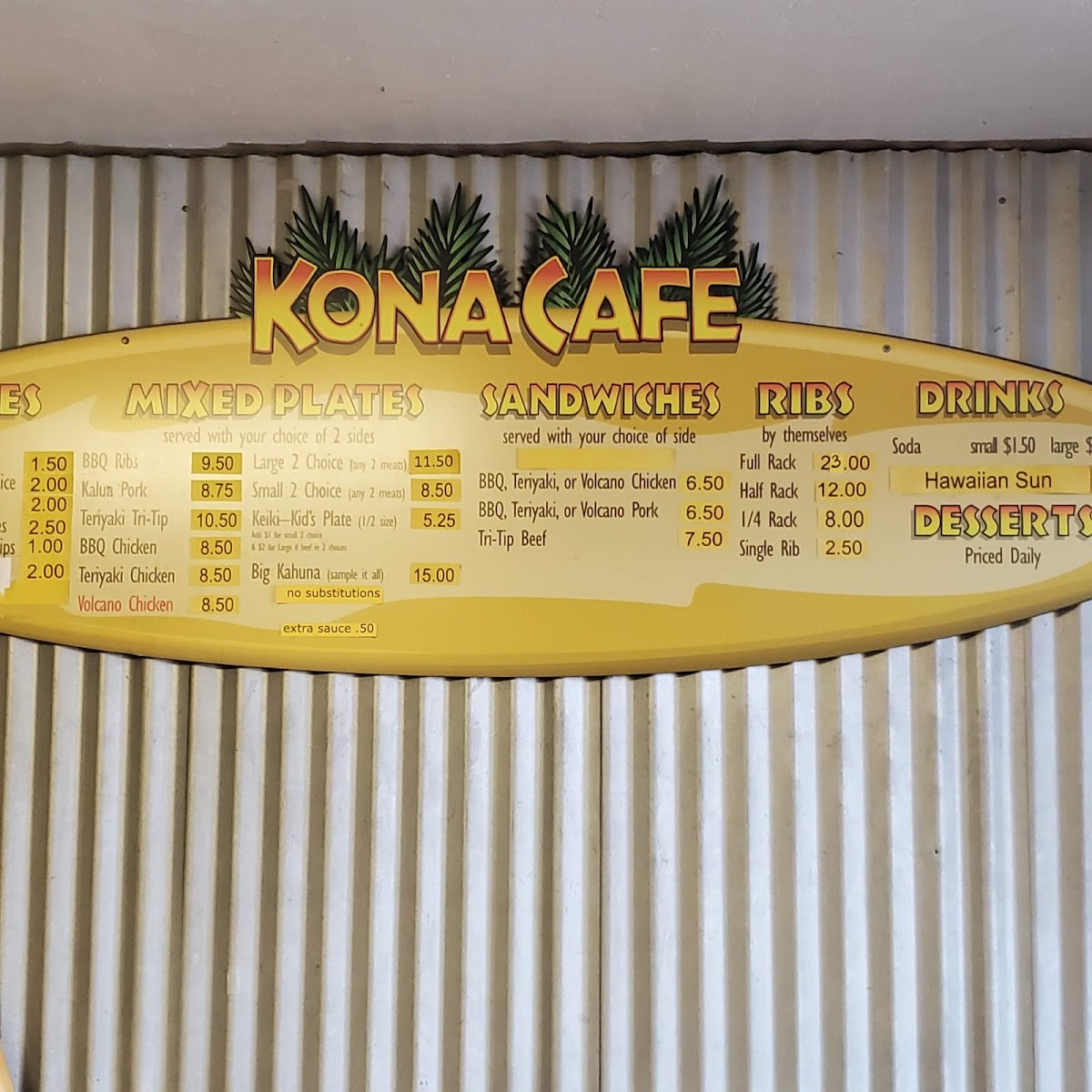 Menu Kona Cafe Hawaiian Barbeque And Catering-6