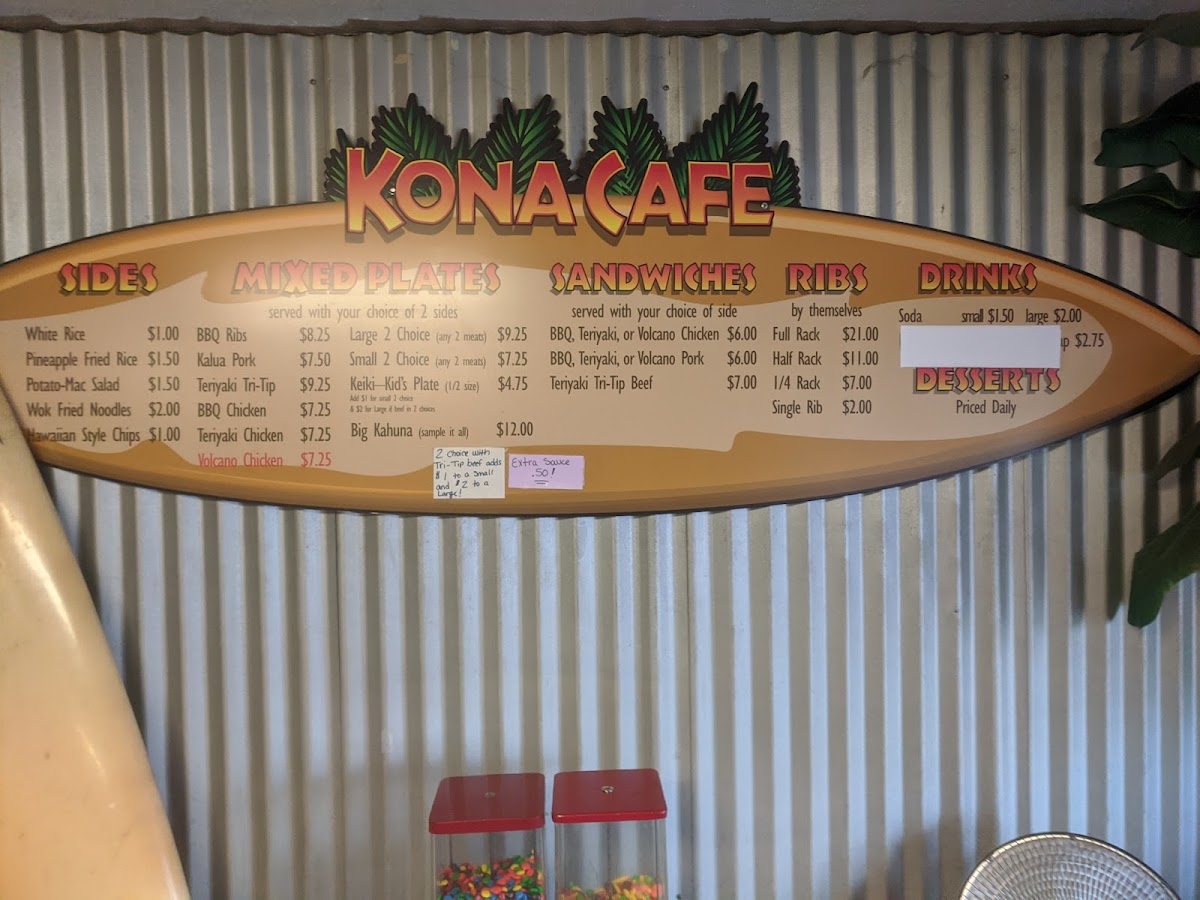 Menu Kona Cafe Hawaiian Barbeque And Catering-7