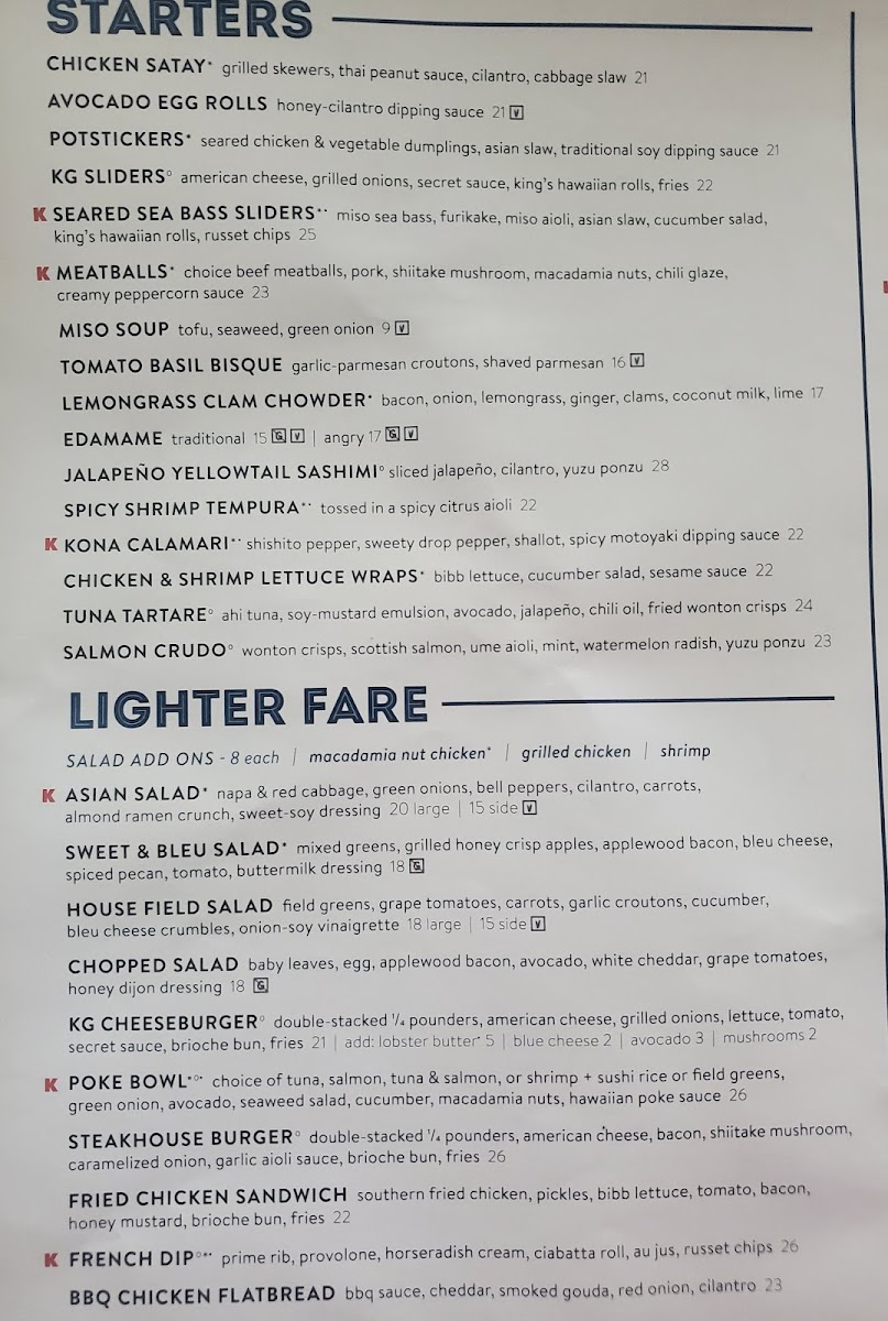 Menu Kona Grill - Eden Prairie-5
