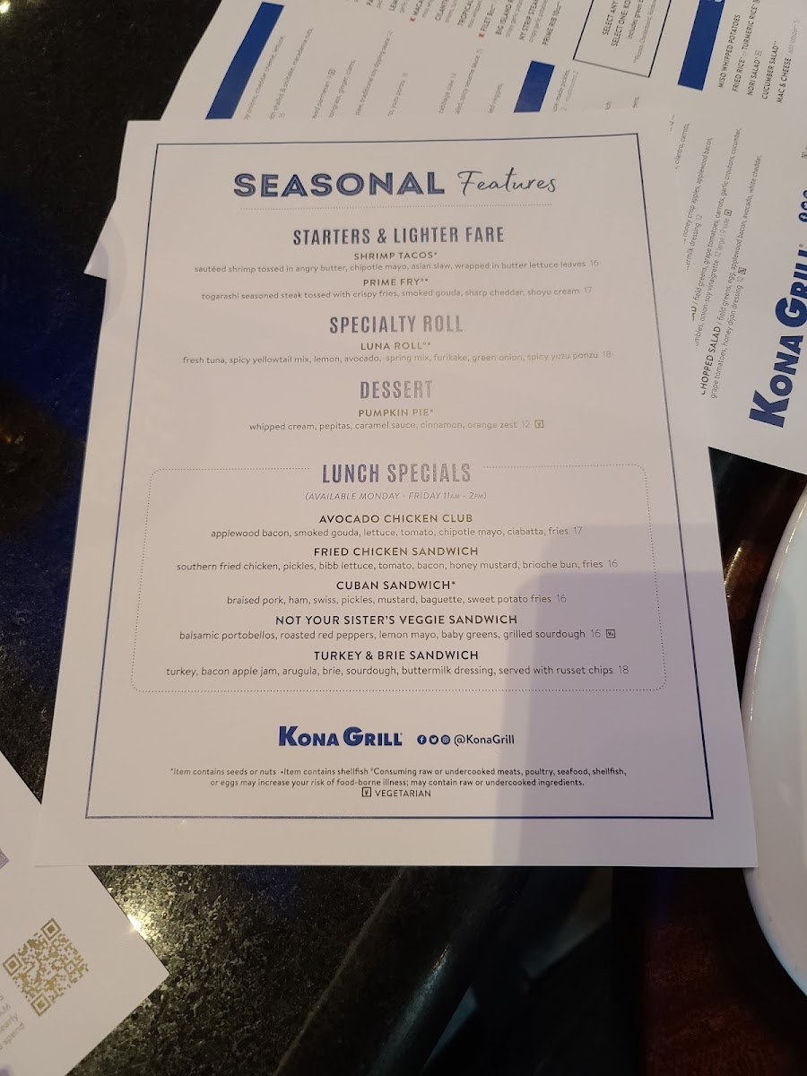 Menu Kona Grill - Eden Prairie-9
