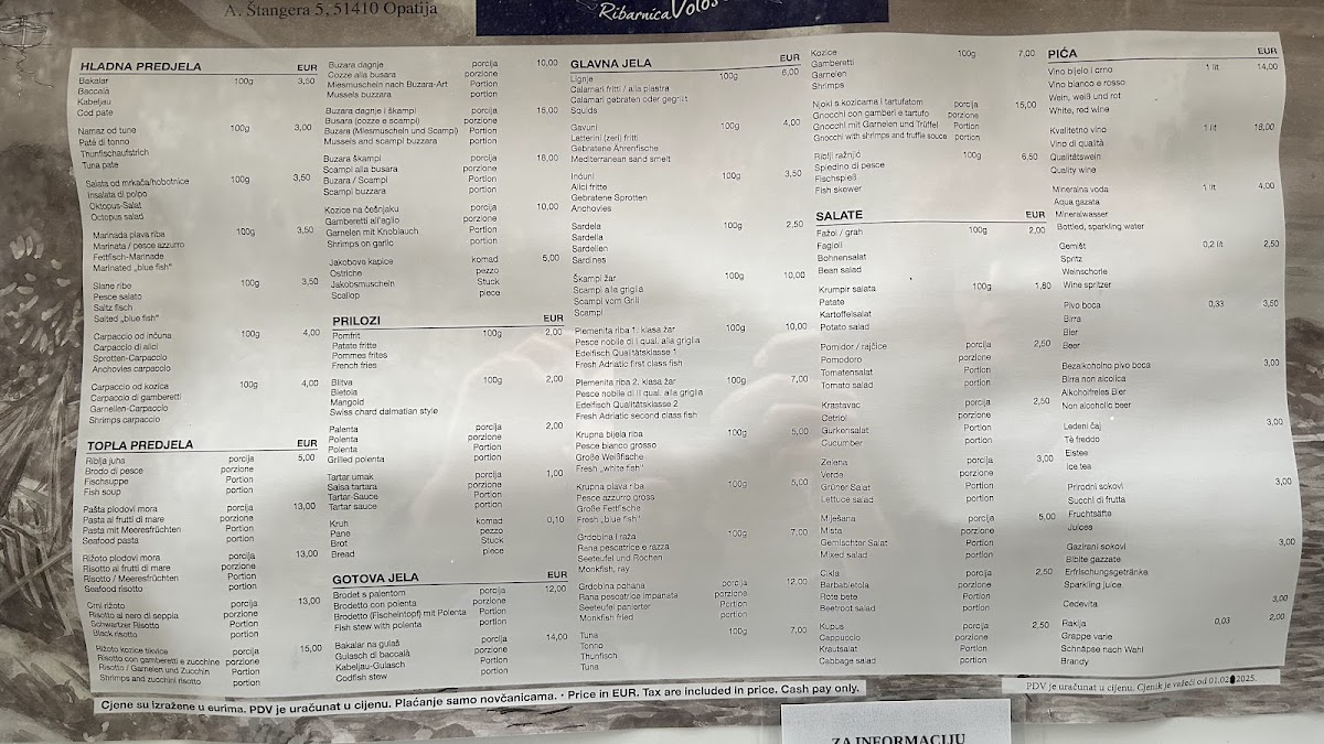Menu Konoba 'ribarnica' Volosko-1