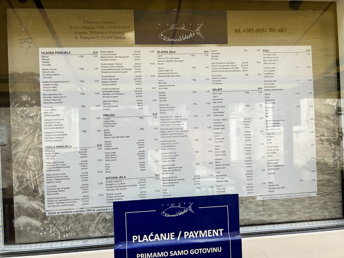 Menu Konoba 'ribarnica' Volosko-10