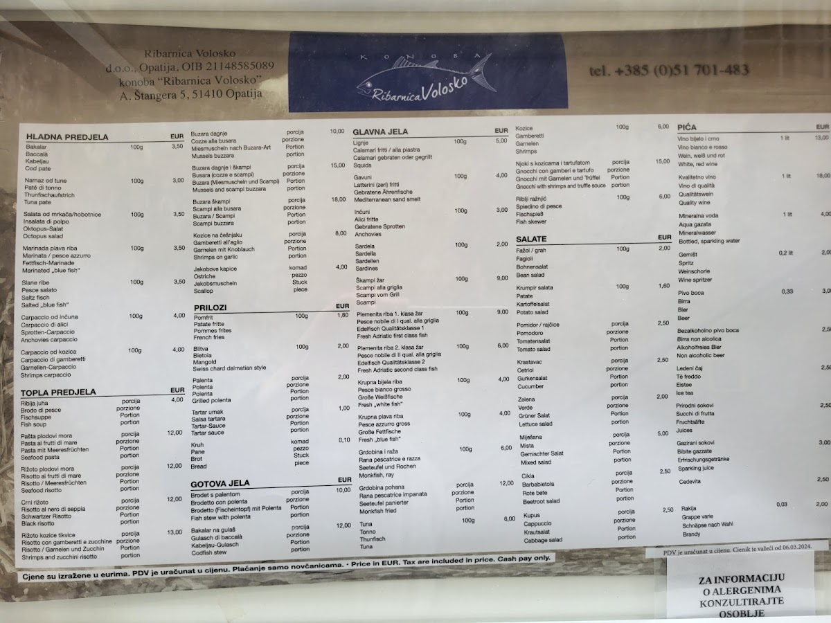 Menu Konoba 'ribarnica' Volosko-2