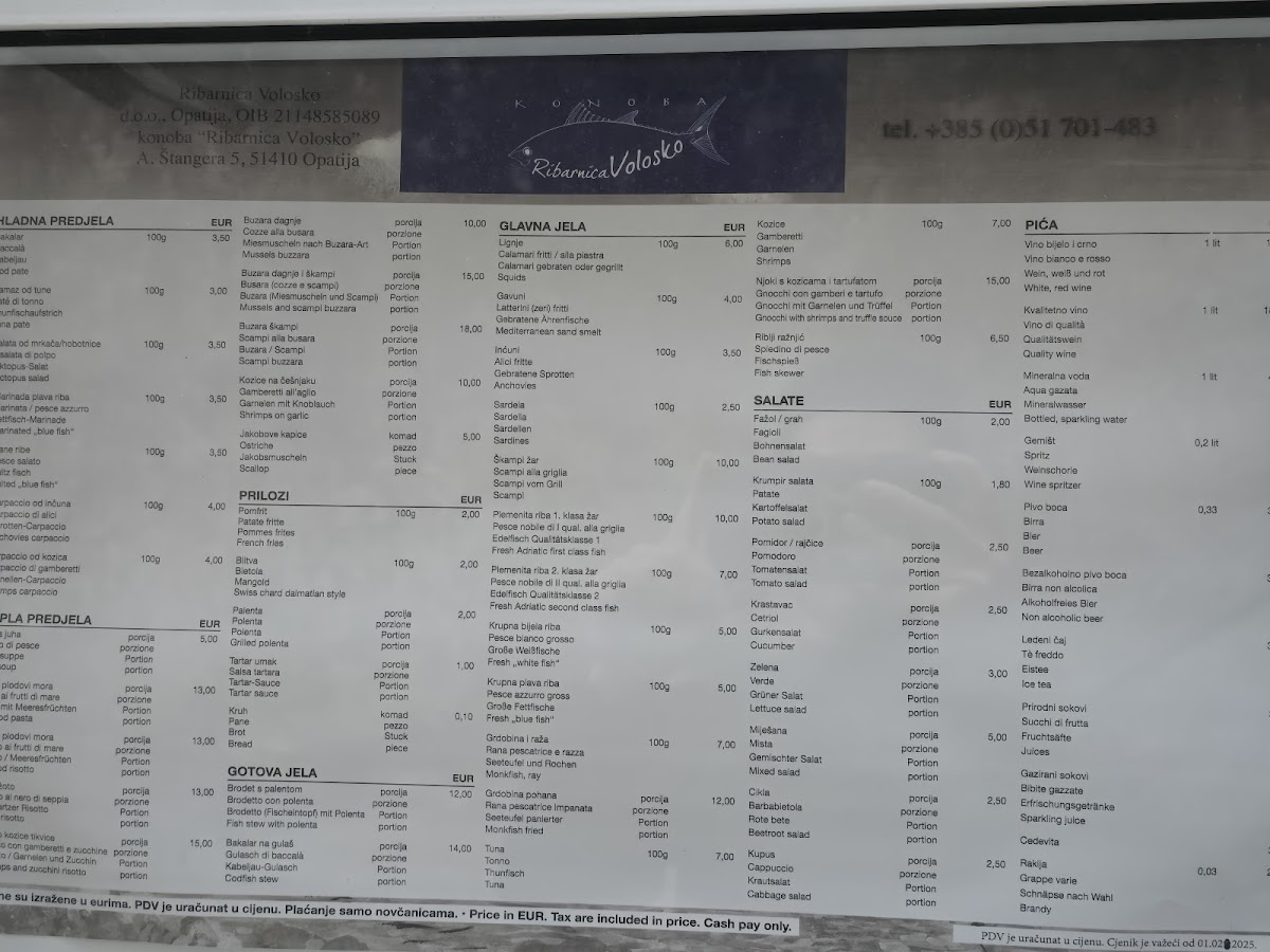 Menu Konoba 'ribarnica' Volosko-4