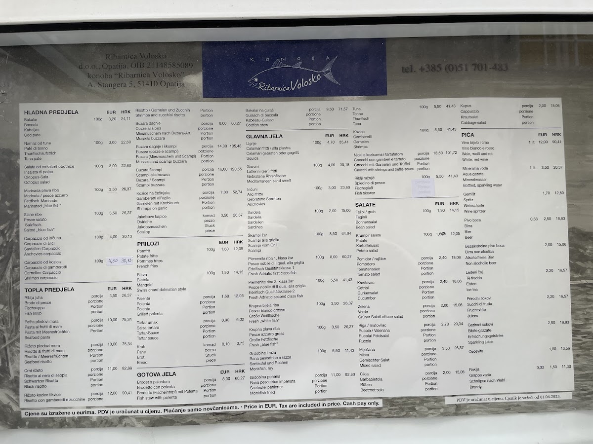 Menu Konoba 'ribarnica' Volosko-5