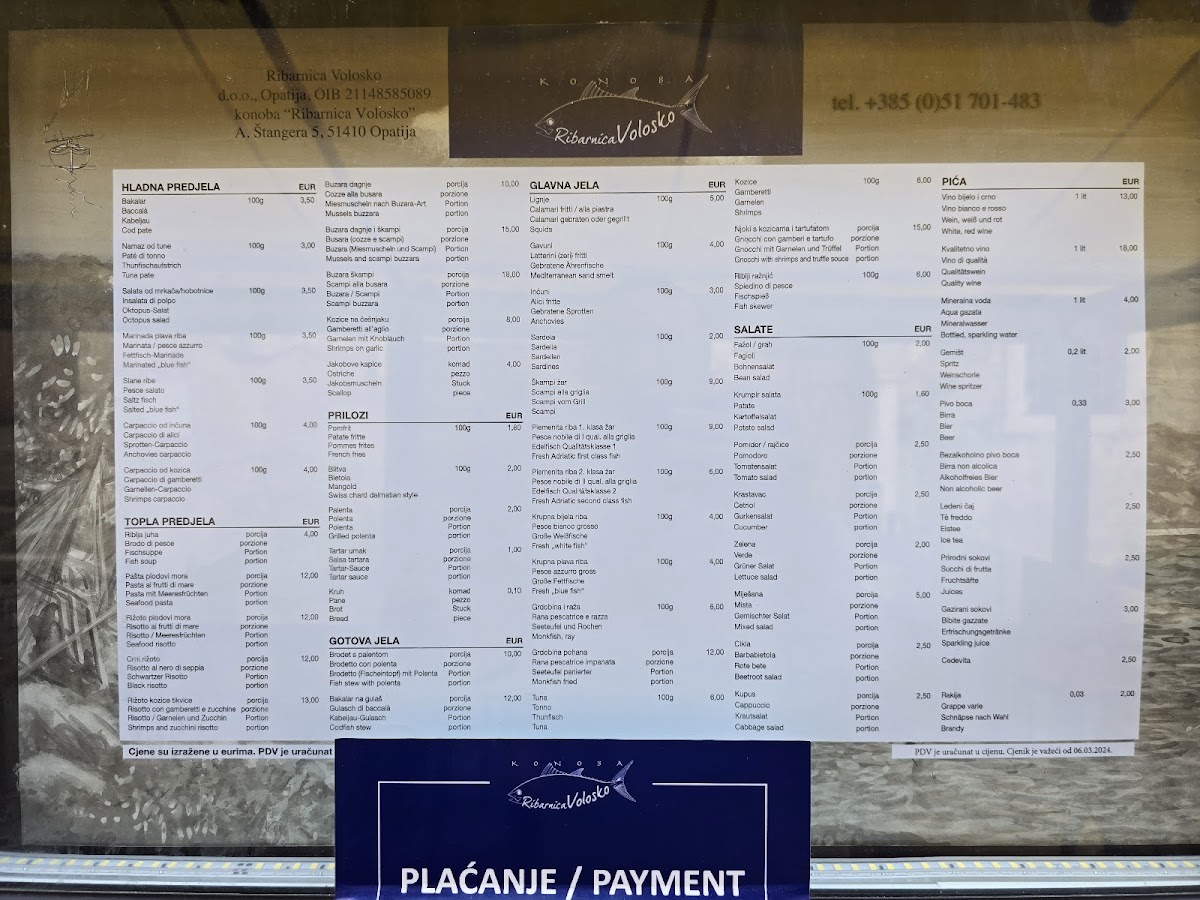 Menu Konoba 'ribarnica' Volosko-7