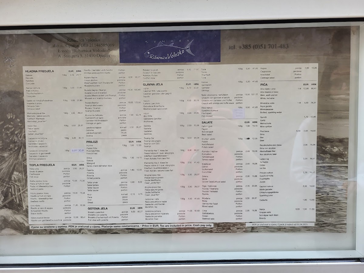 Menu Konoba 'ribarnica' Volosko-9