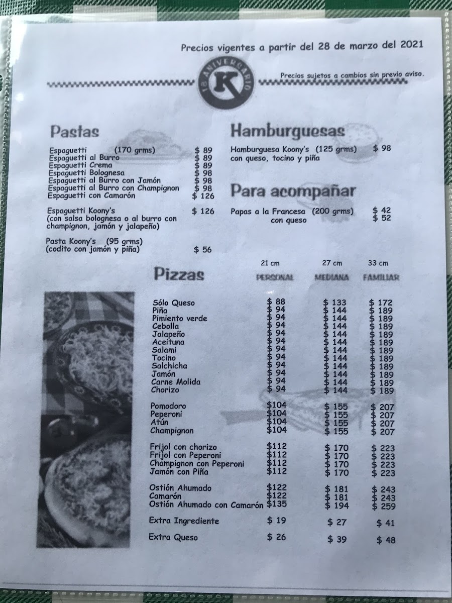 Menu Koony's Pizza-6