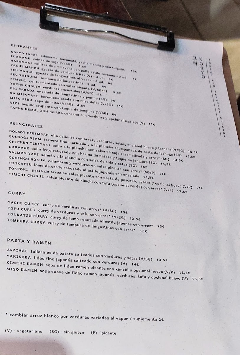 Menu Koryo-3