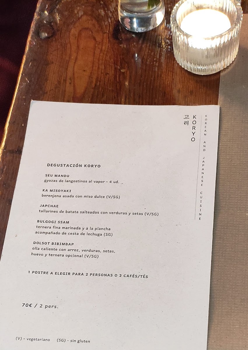 Menu Koryo-5