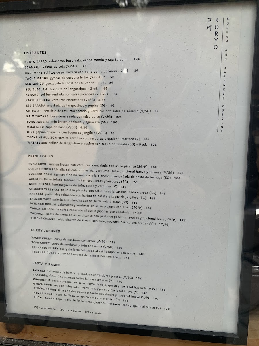 Menu Koryo-8