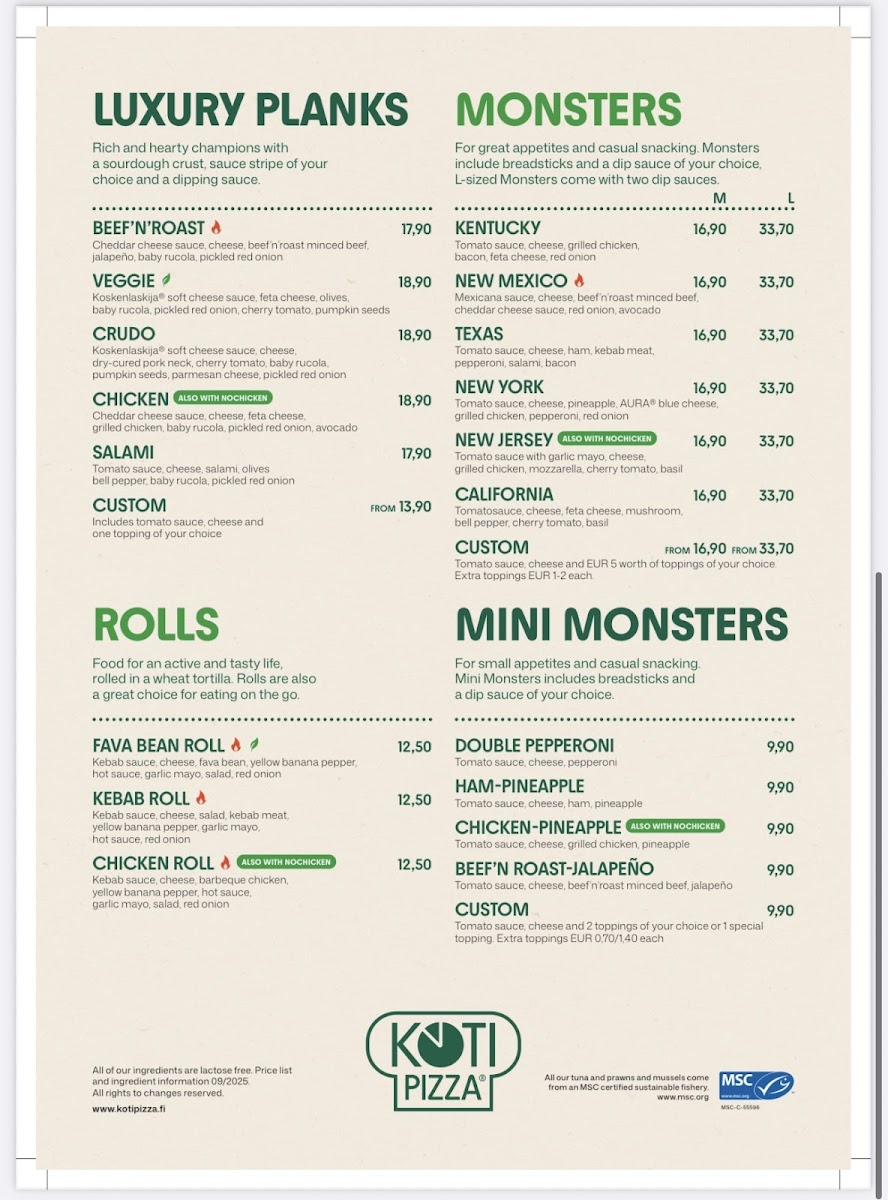 Menu Kotipizza Koskikatu Rovaniemi-3