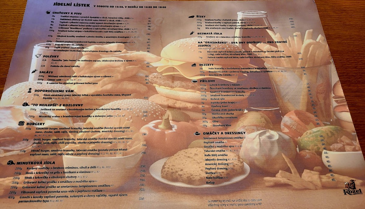 Menu Kozlovna Skleník-1