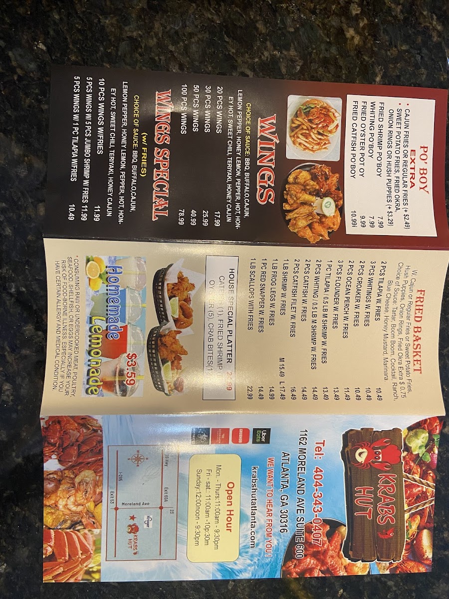 Menu Krabs Hut-4