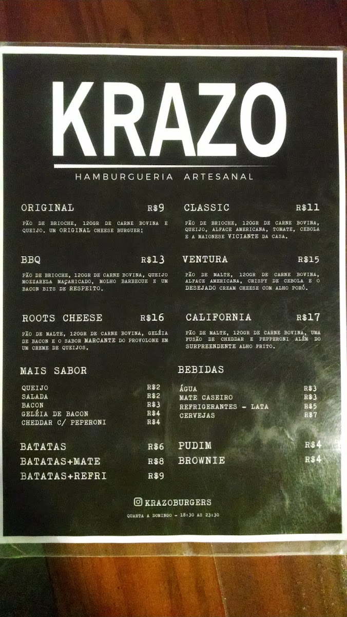 Menu Krazo Hamburgueria Artesanal-2