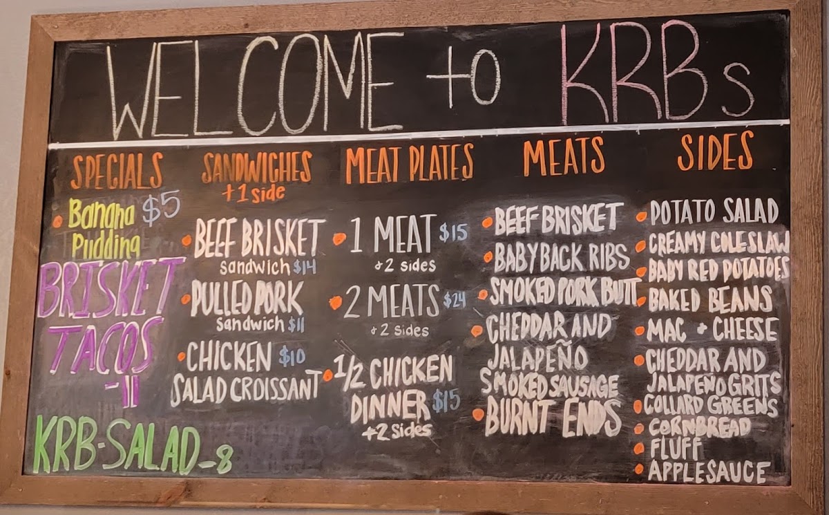 Menu Krb's Klingers Real Barbeque -Waupaca-3