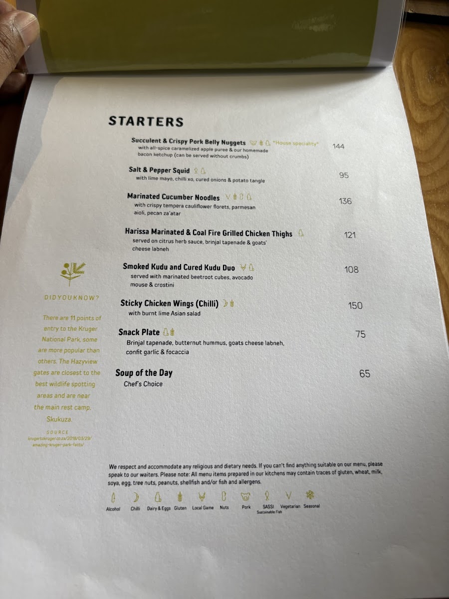Menu Kruger Station Restaurant @ Skukuza Rest Camp-6