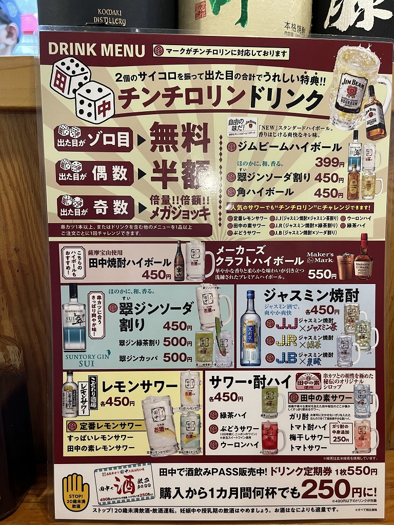 Menu Kushikatsu Tanaka Nagoya-Eki Nishi-Guchi-6