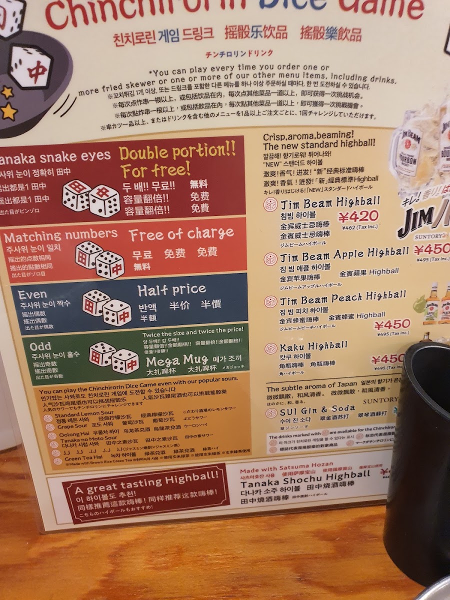 Menu Kushikatsu Tanaka Nagoya-Eki Nishi-Guchi-9