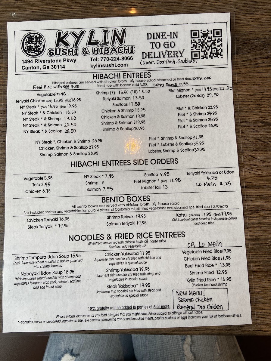 Menu Kylin Sushi & Hibachi-10