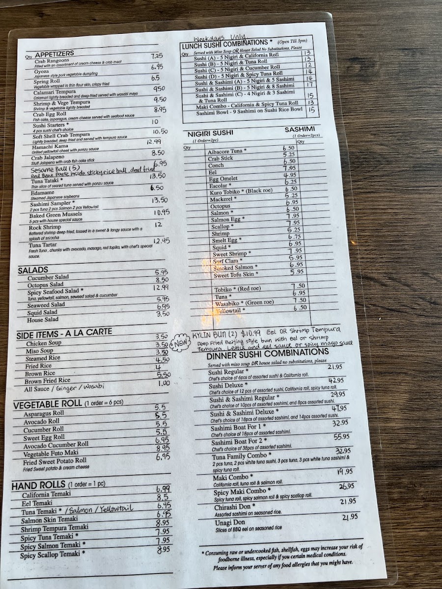 Menu Kylin Sushi & Hibachi-8