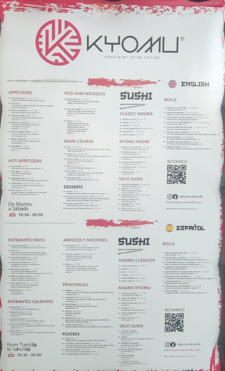 Menu Kyomu Tenerife-1