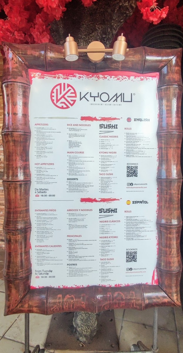 Menu Kyomu Tenerife-2