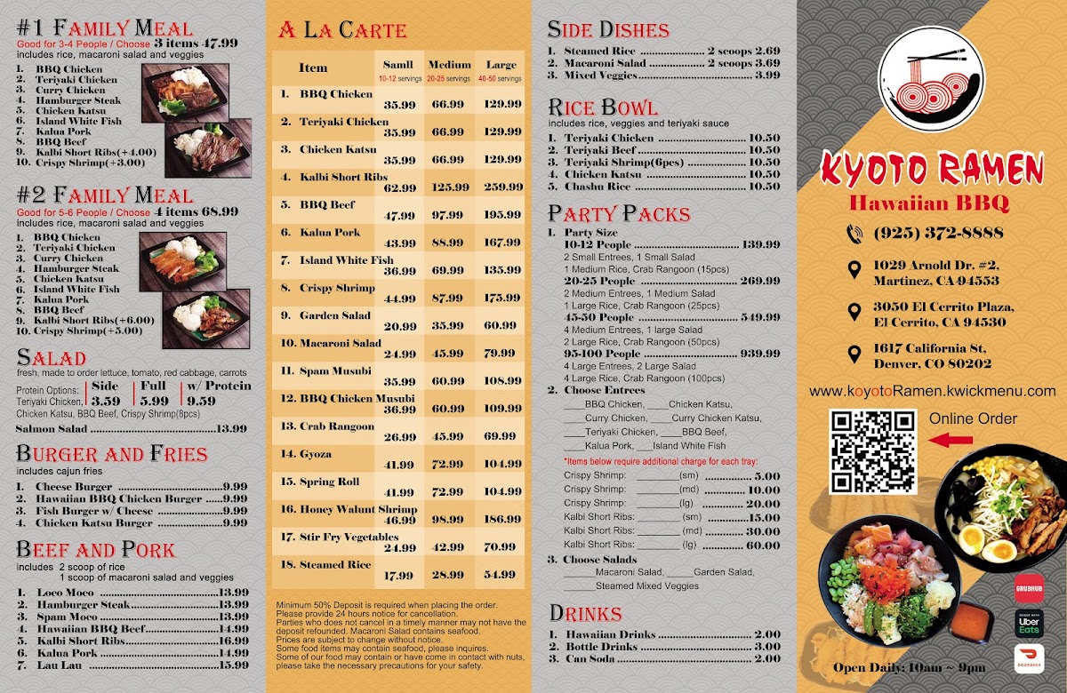 Menu Kyoto Ramen Hawaiian Bbq & Boba-1