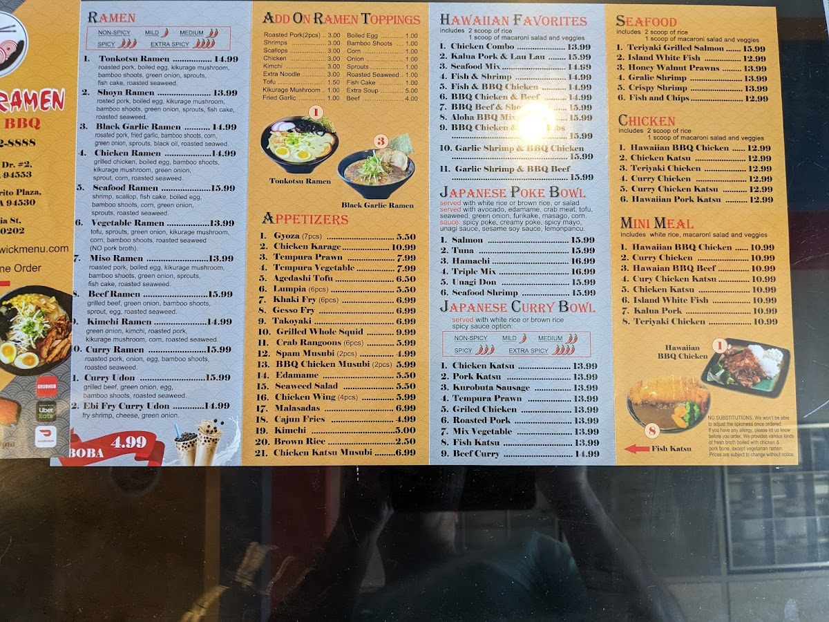 Menu Kyoto Ramen Hawaiian Bbq & Boba-10