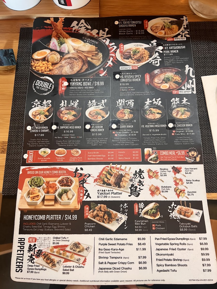 Menu Kyuramen- Falls Church-1