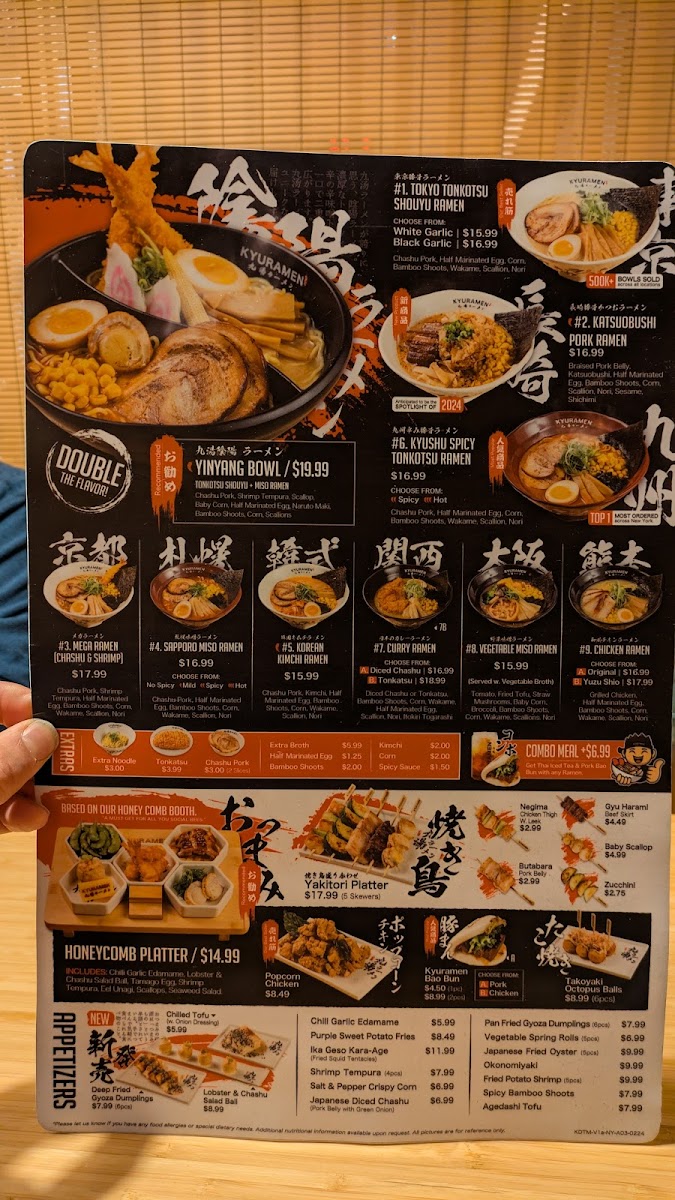 Menu Kyuramen Park Slope, Brooklyn-3