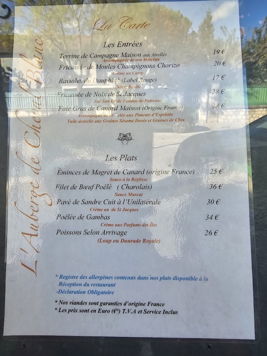 Menu L' Auberge De Cheval Blanc-2