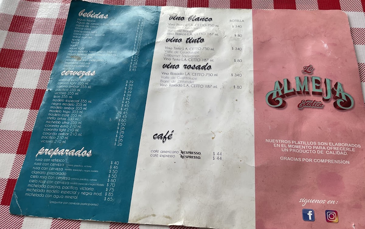 Menu La Almeja Exótica-2