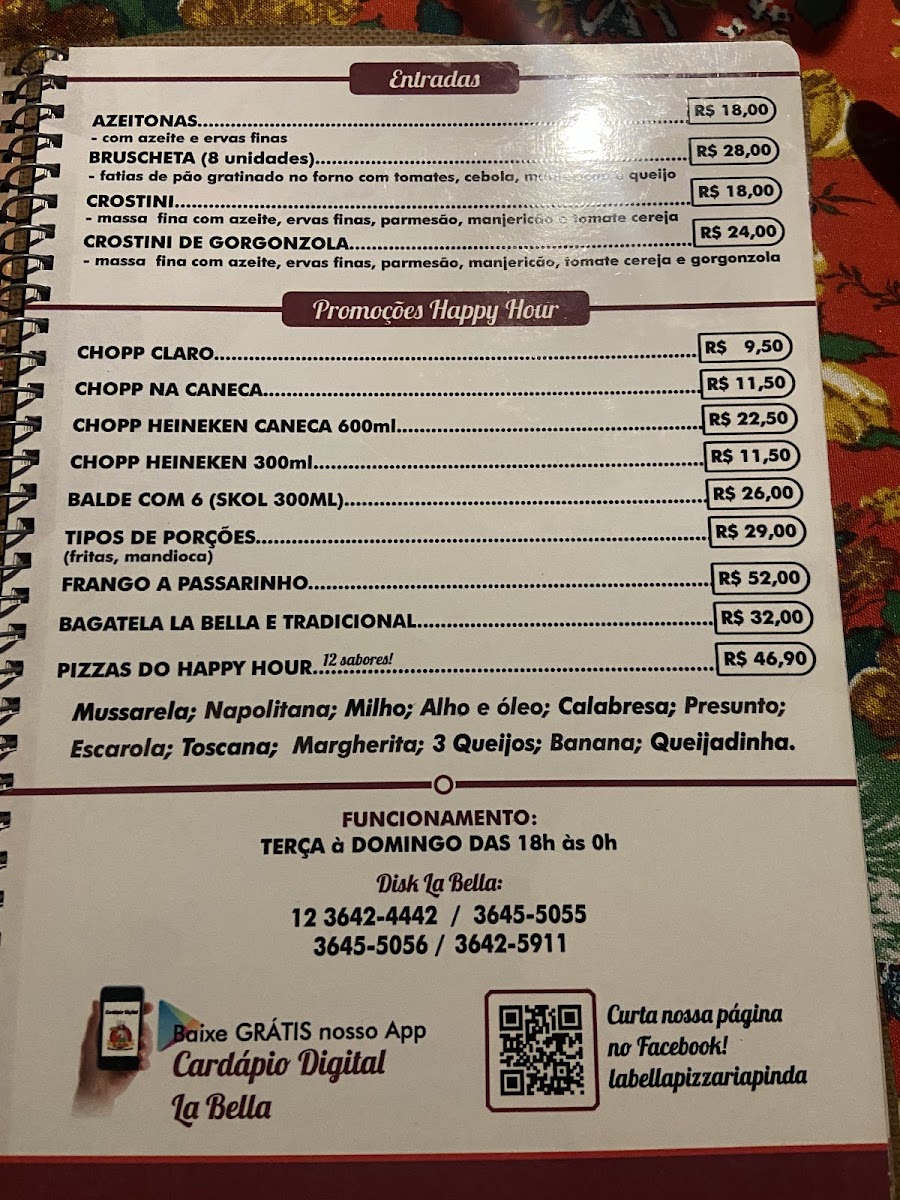 Menu La Bella Pizzaria, Chopperia E Restaurante-5