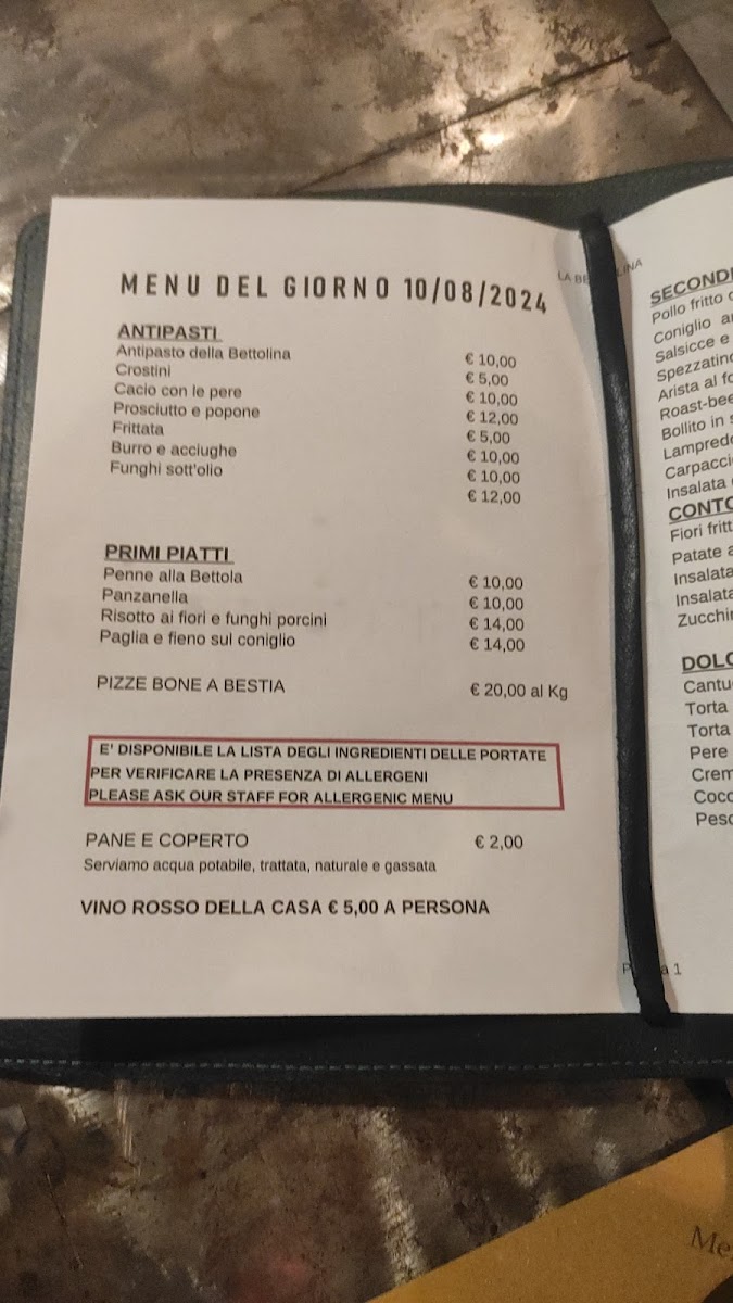 Menu La Bettolina Pizzicheria-2