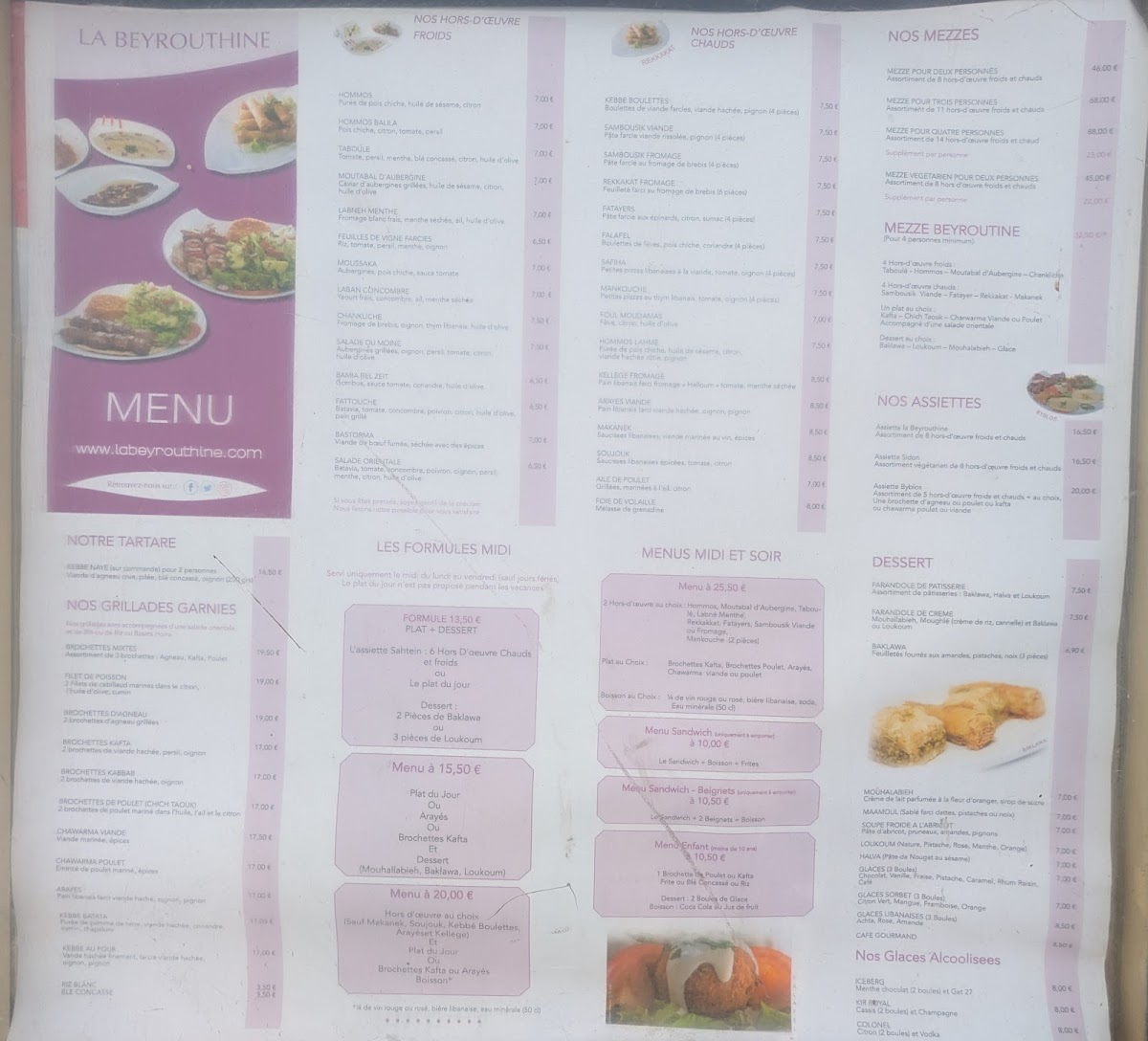 Menu La Beyrouthine-1