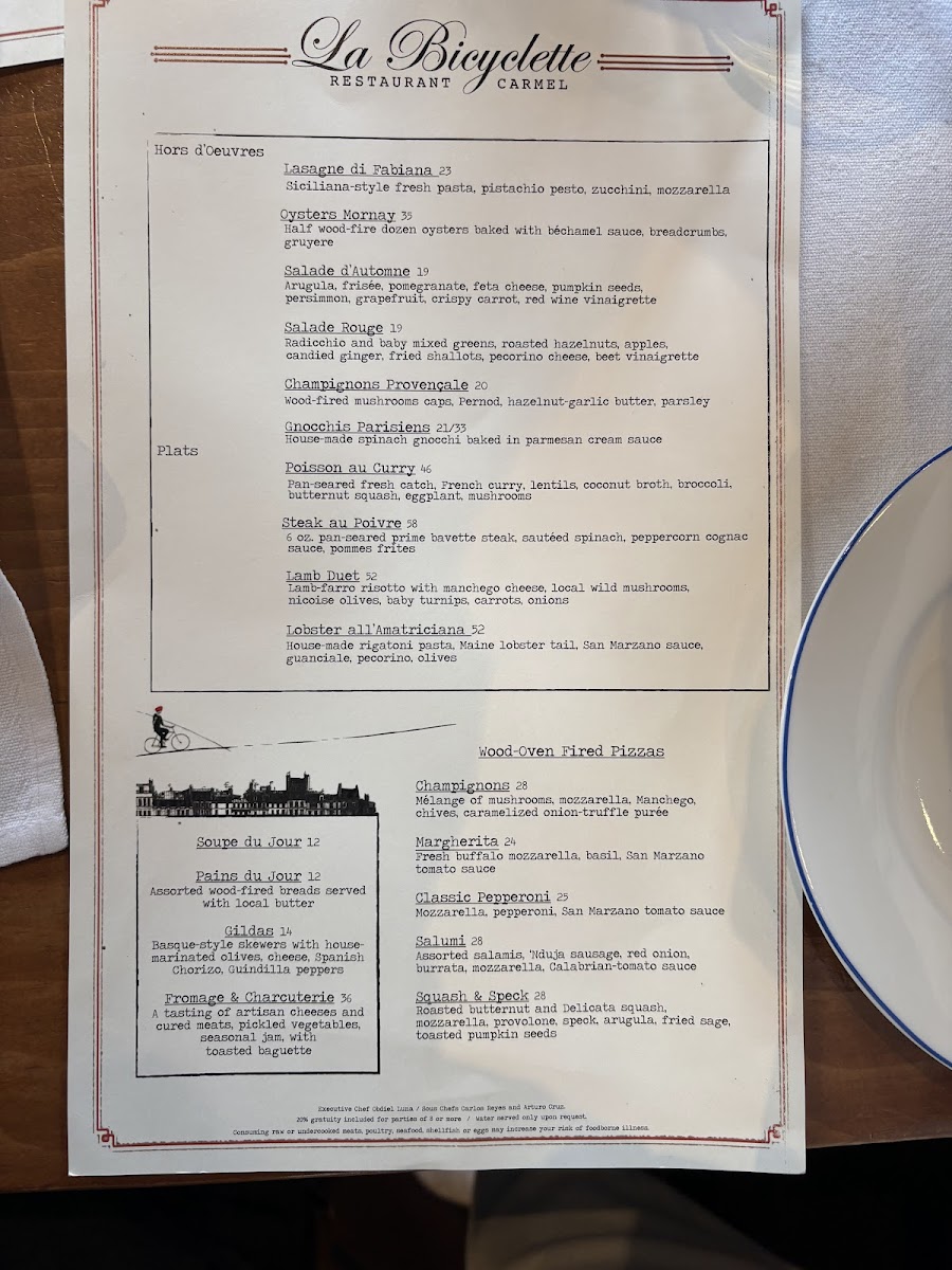 Menu La Bicyclette Restaurant-2