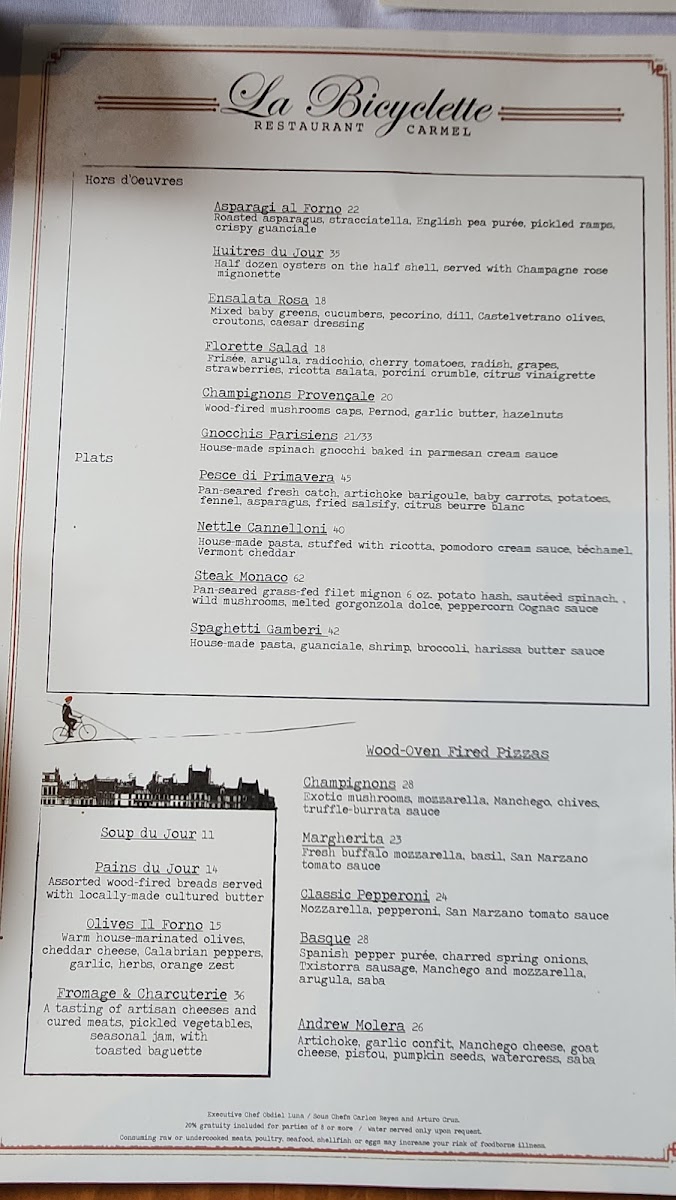 Menu La Bicyclette Restaurant-3