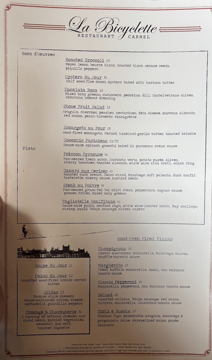 Menu La Bicyclette Restaurant-4
