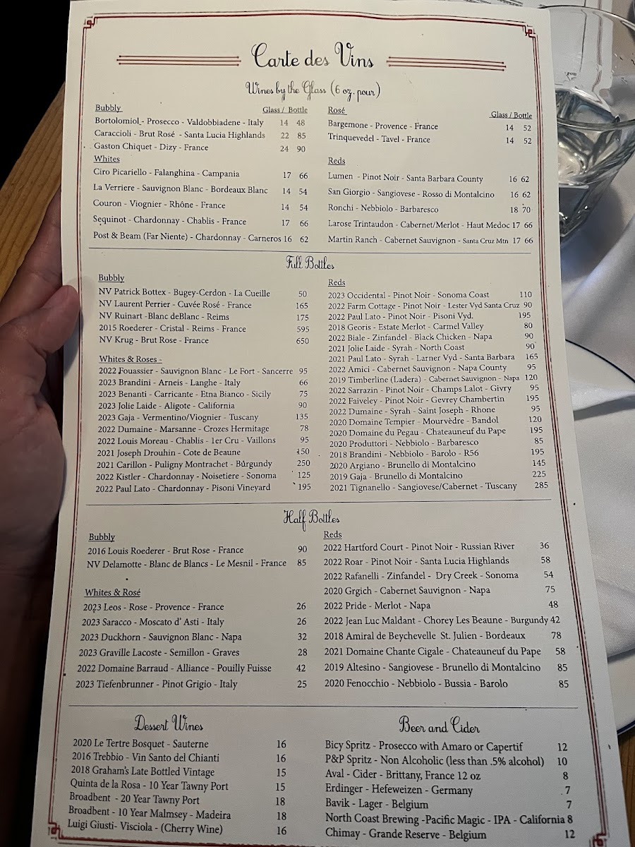 Menu La Bicyclette Restaurant-9