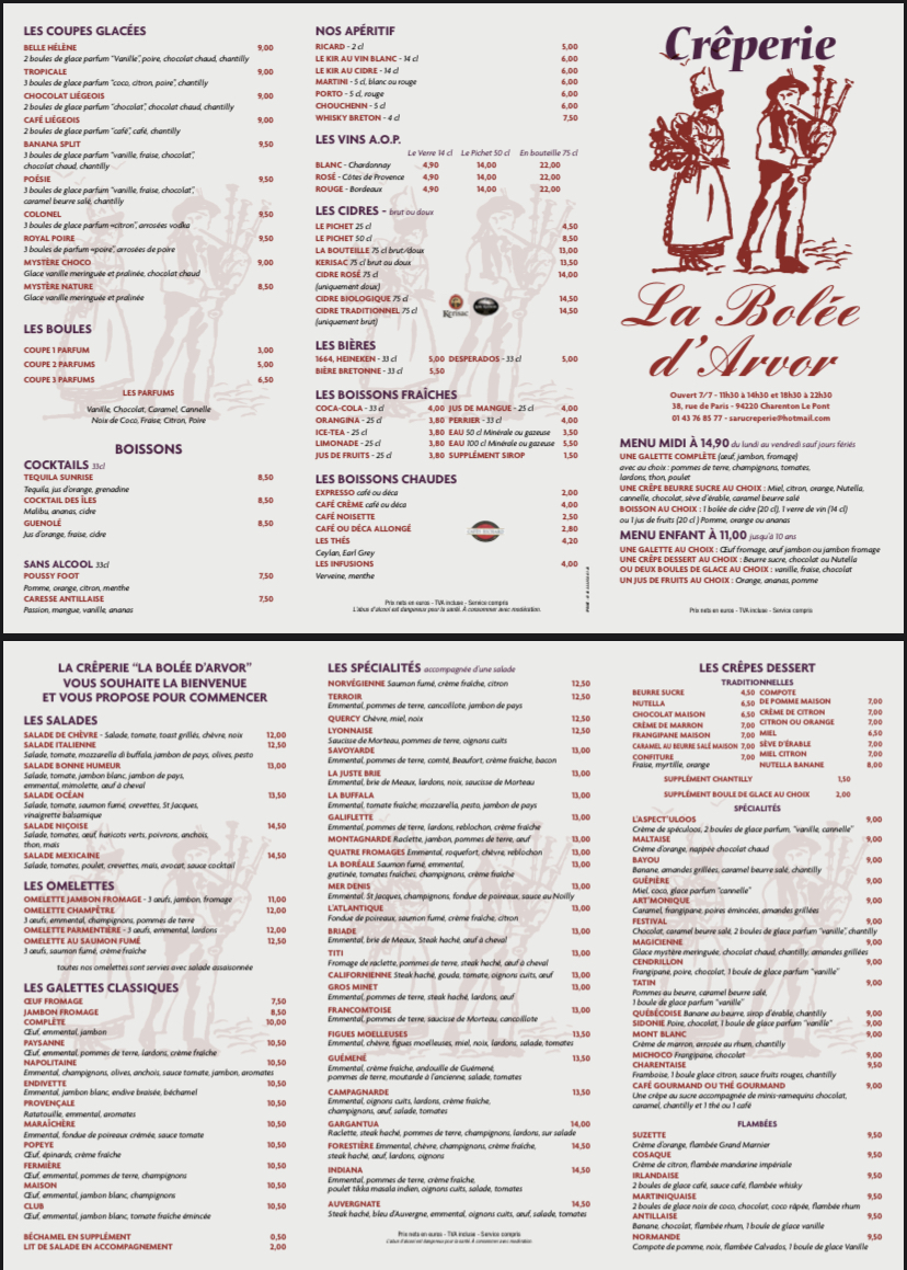 Menu La Bolée D'arvor-2