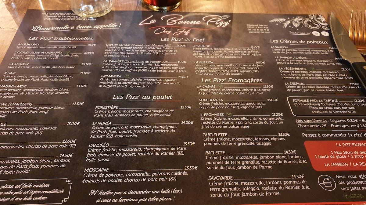 Menu La Bonne Pizz' Caussade-1