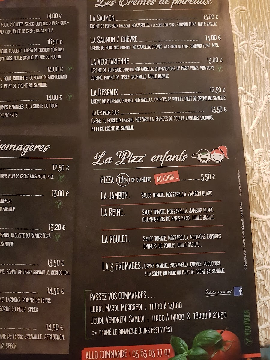 Menu La Bonne Pizz' Caussade-7