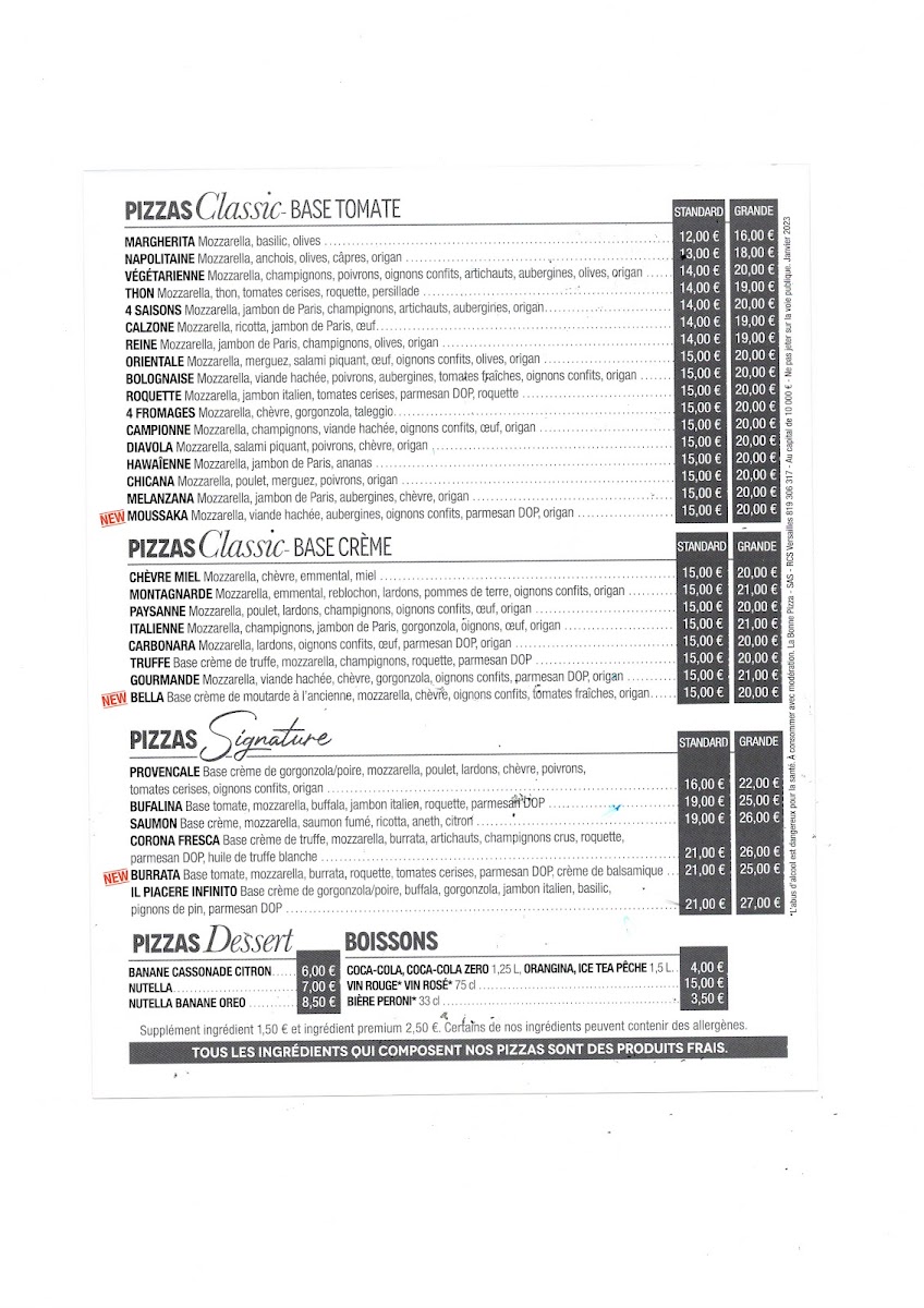 Menu La Bonne Pizza-1