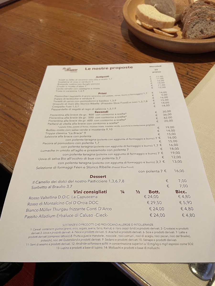 Menu La Brace - Hotel Ristorante Bar-2