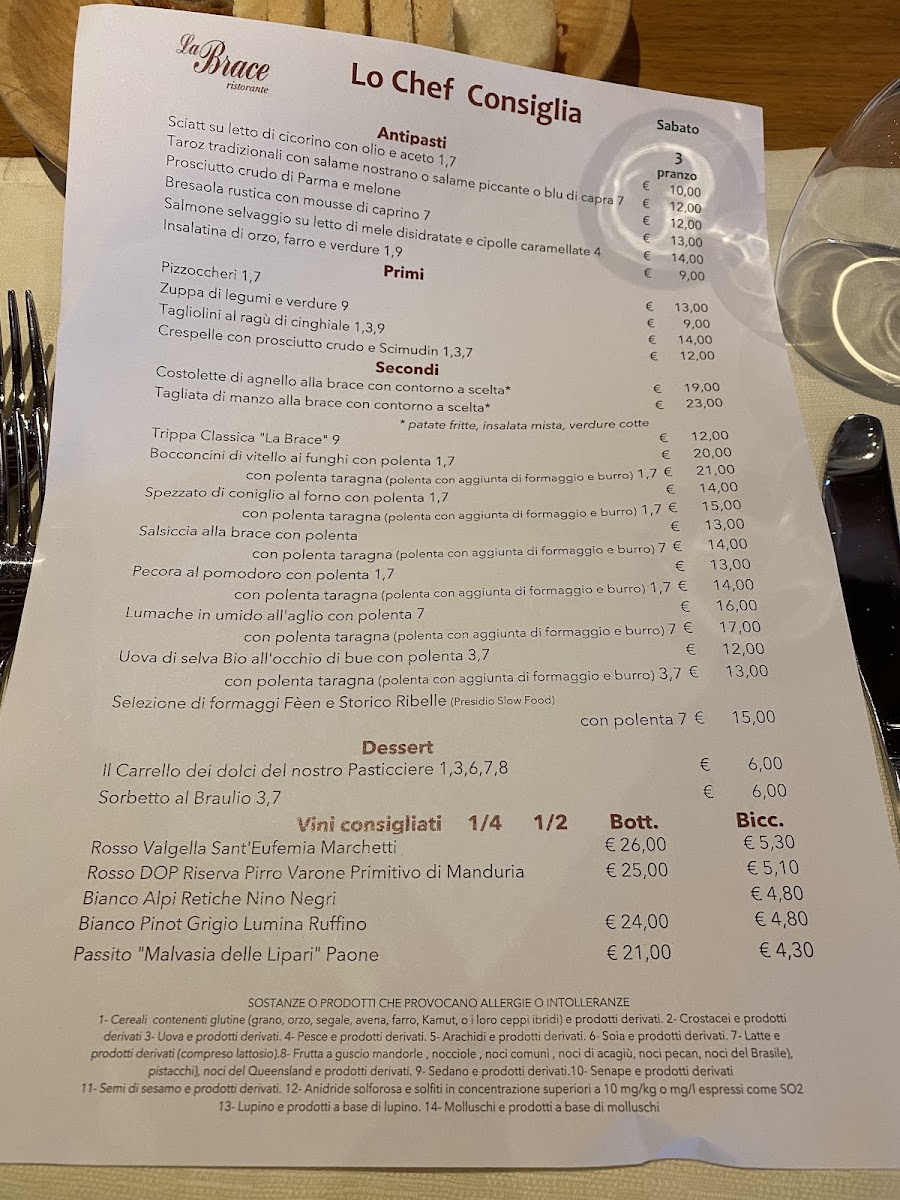 Menu La Brace - Hotel Ristorante Bar-4