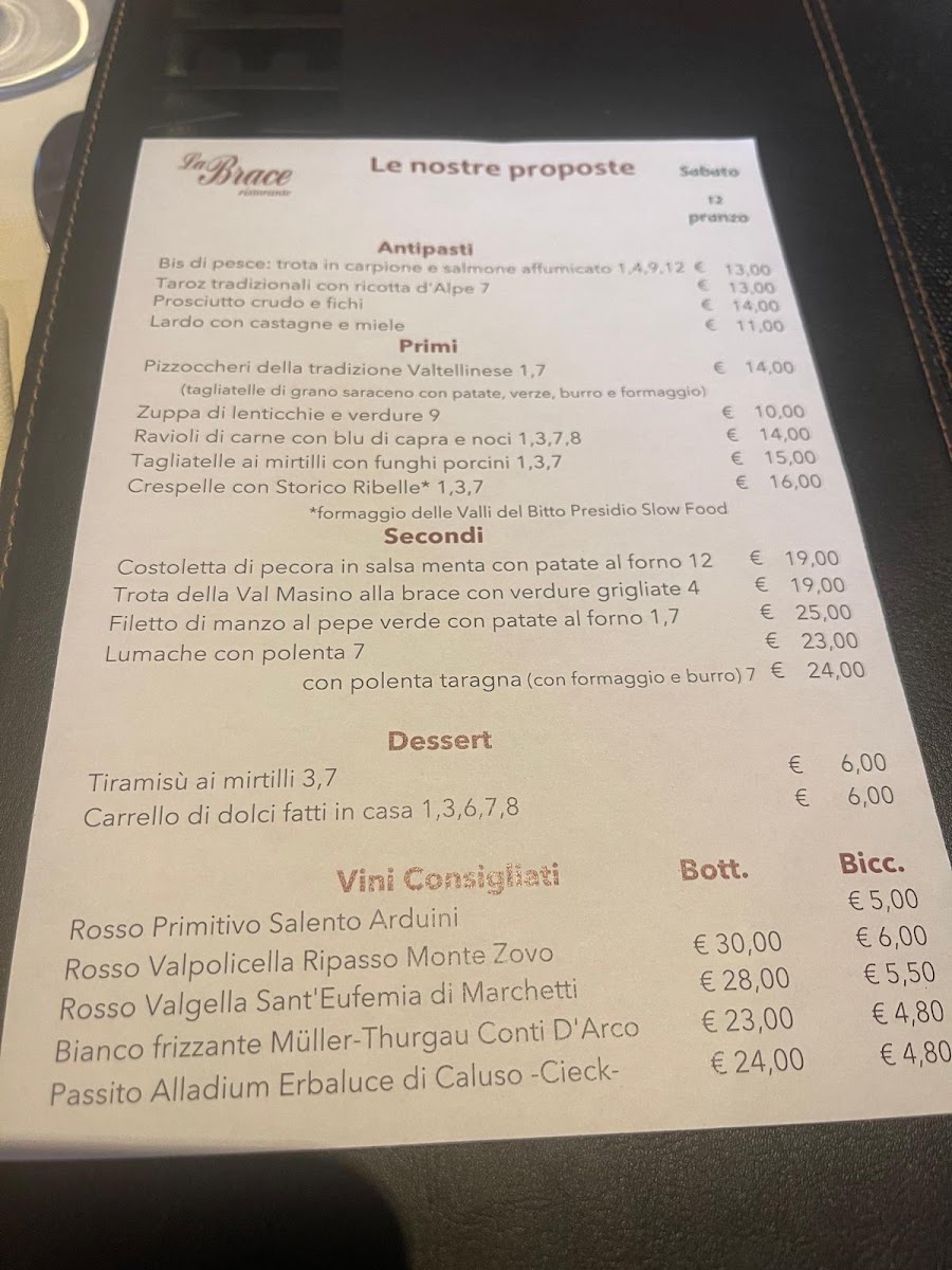Menu La Brace - Hotel Ristorante Bar-5